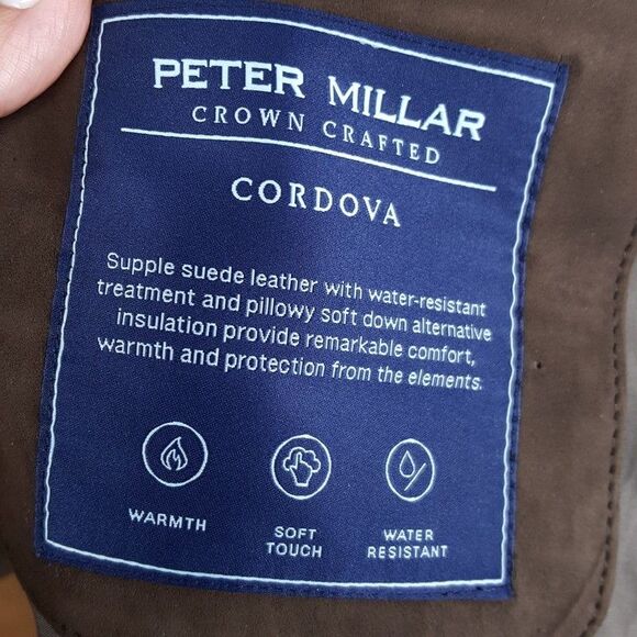 PETER MILLAR Jacket Mens Medium Brown Button Up Vest 100% Suede CORDOVA $1495 - Picture 10 of 14